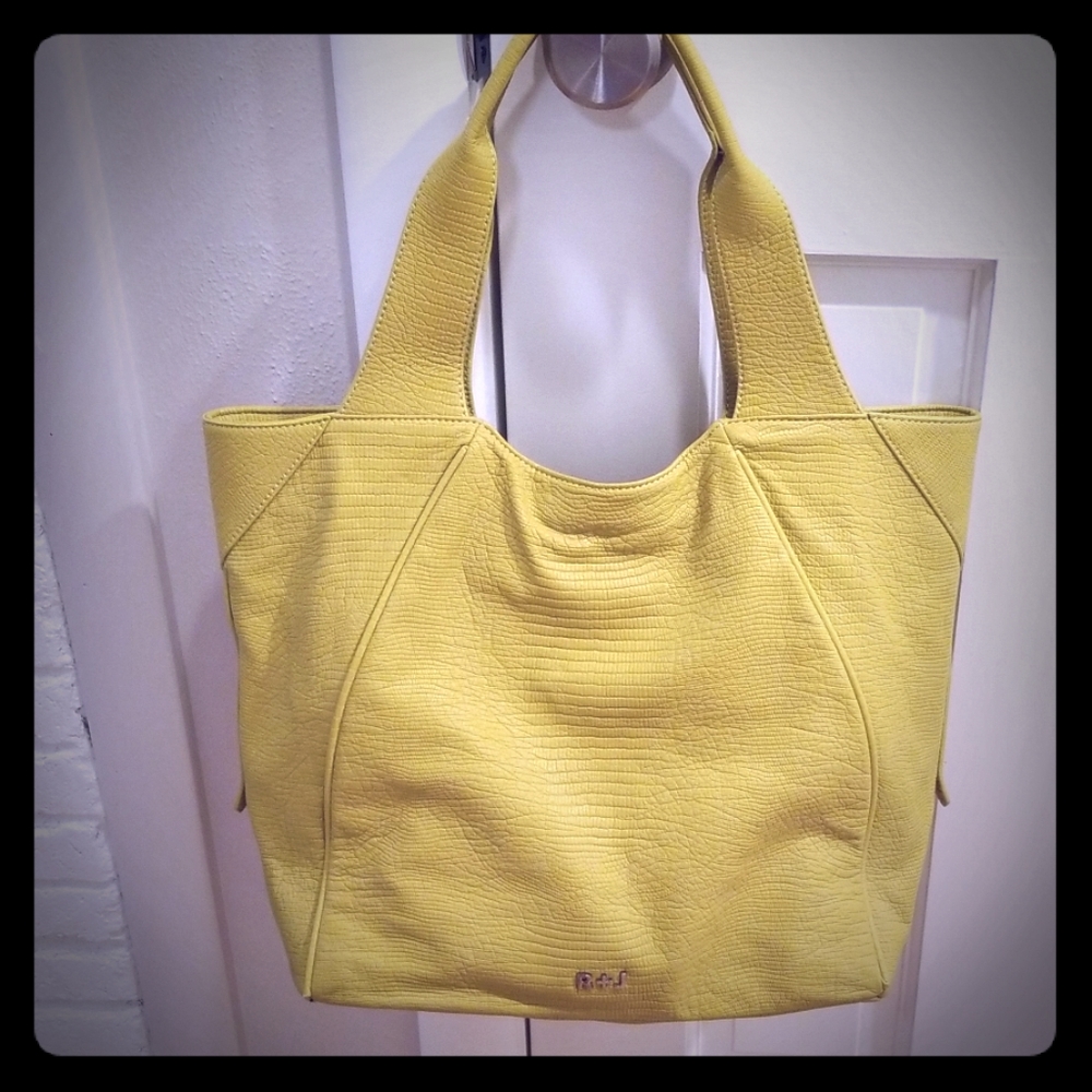 R + J chartreuse shoulder bag